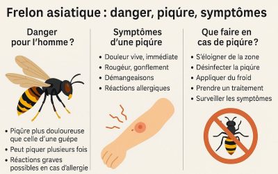 Frelon asiatique : danger, piqûre, symptômes